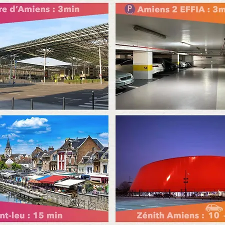 Holiday home Grande Amienoise Hyper-centre, 2 Parkings, Terrasse, Vue, Bbq, Hamac, Salle De Jeux Amiens